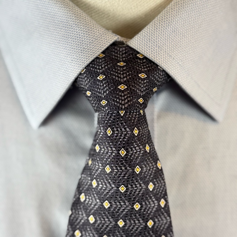 Trevisan Venezia Men’s Necktie with Multicolor Diamond Design 100% Silk